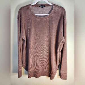 Ocean Drive Scoop Neck Rustic Distressed Cotton Blend Sz L